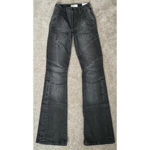 Free People We The Free Vector Moto Mid Rise Flare Jeans Women's Size 24 NEW